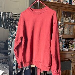 Men's Red Crewneck Sweatshirt - Casual Pullover